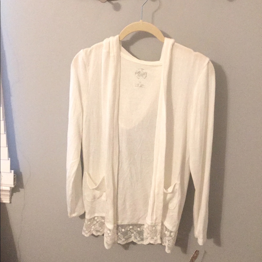White lace cardigan NWT